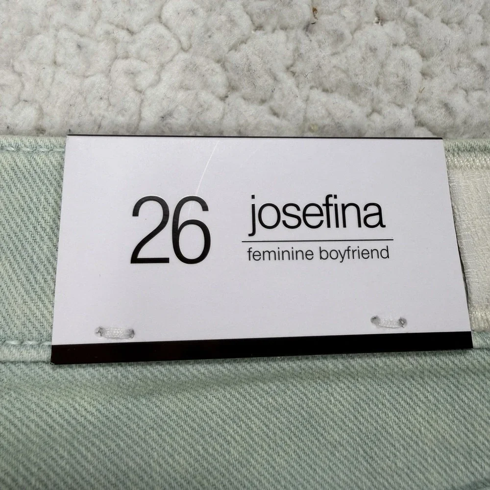 7 For All Mankind Josefina Boyfriend Jeans Womens 26 (28x24.5) Mint Minimalist